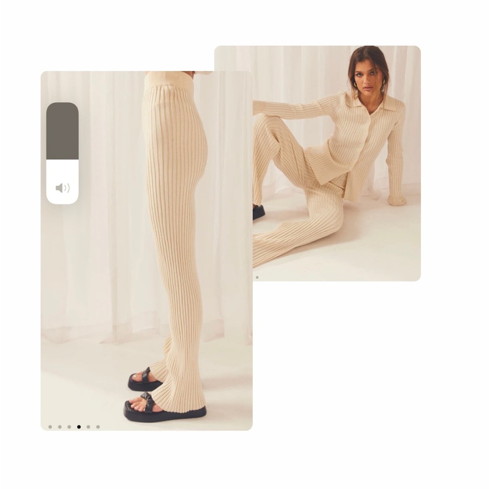 Peppermayo Exclusive - Snowfall Rib Knit Pants - Oatmeal NWT